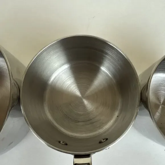 All-Clad Stainless Steel 3 piece Measuring Cup Set 1 -1/2, 3/4, 2/3 cup - Picture 11 of 13